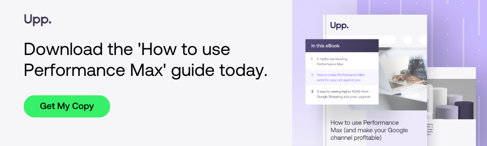 a screenshot of a web page with the text how to use performance max guide.