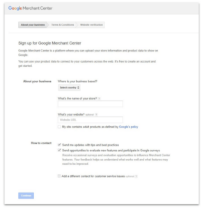 Set up a Google Merchant Center account